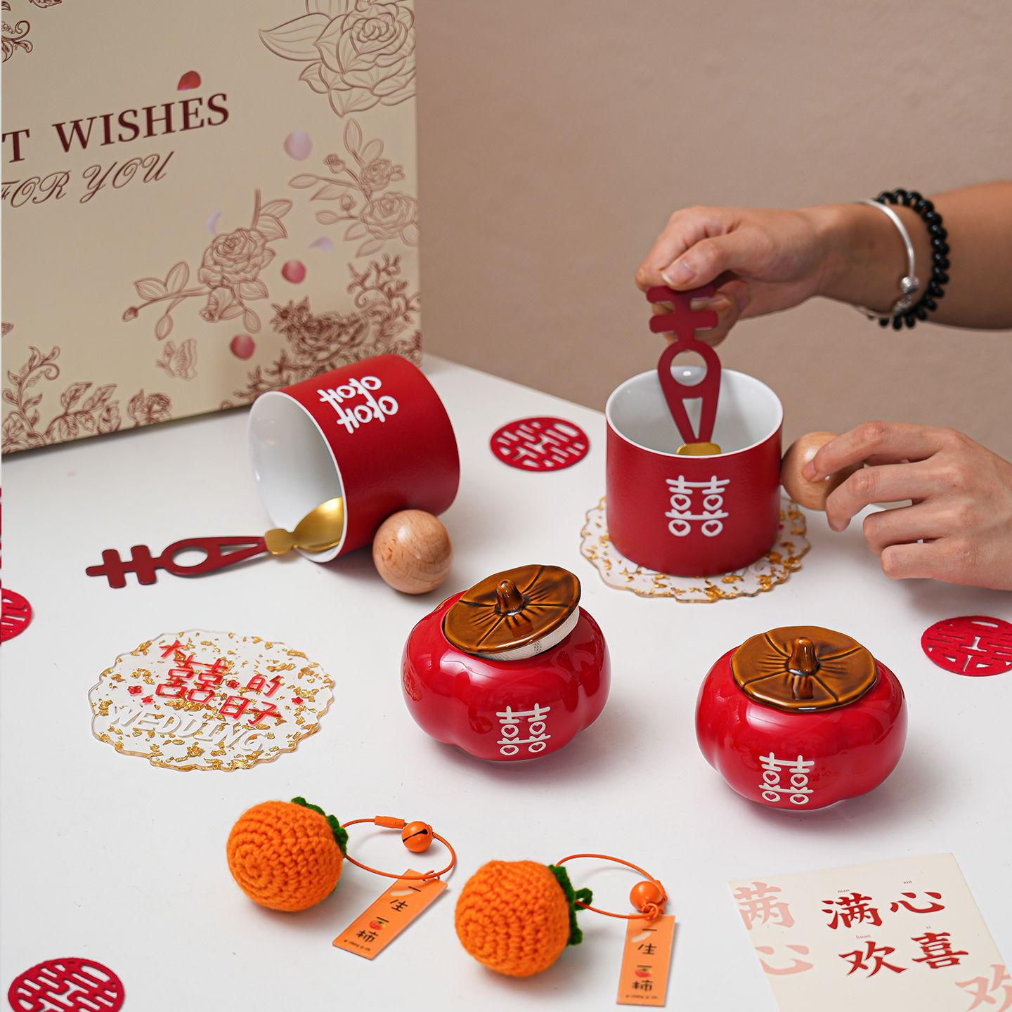 新婚礼物送新人结婚订婚礼品送闺蜜姐妹新娘实用喜杯子创意伴手礼 - 图0