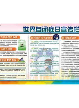 关注儿童孤独症自闭症健康教育宣传挂图墙贴纸强迫症海报宣传栏