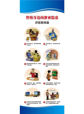 工作警惕身边的泄密隐患海报贴纸图办公会议室保密宣传海报
