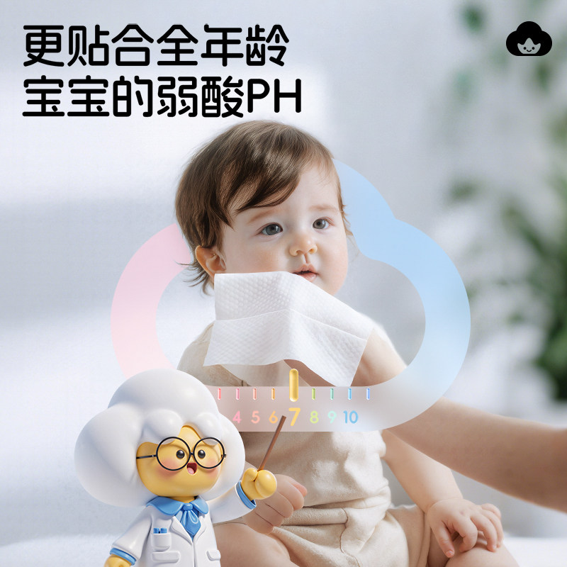 棉柔世家新生儿湿纸巾儿童宝宝手口专用擦屁屁婴儿湿巾家庭实惠装