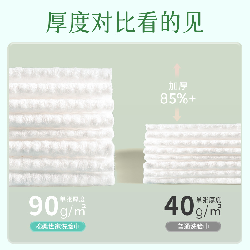 棉柔世家壁挂式一次性洗脸巾婴儿棉柔巾洁面巾悬挂式擦脸巾家庭装