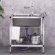 Handmade stainless steel single-slot thickened vegetable sink with bracket