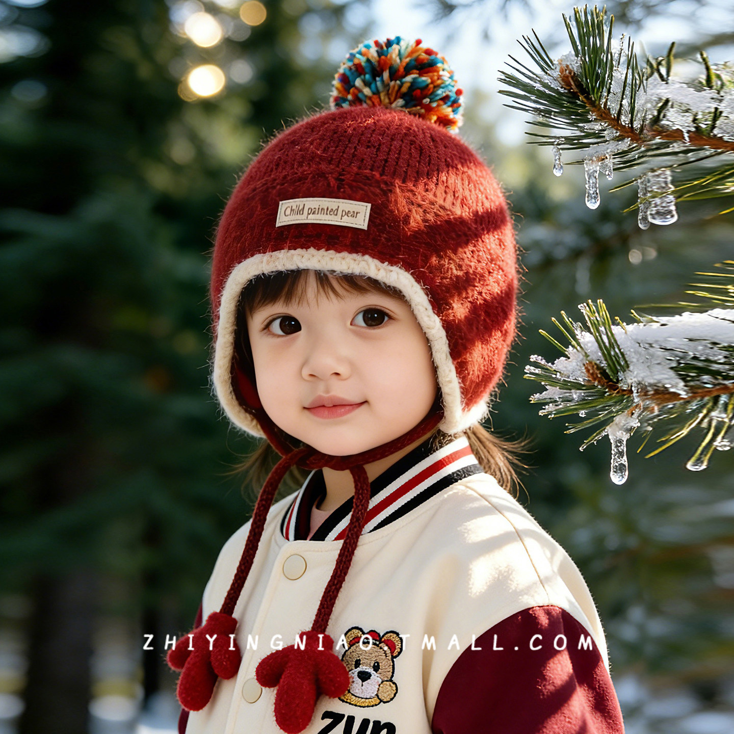 儿童帽子冬季韩版男孩针织套头帽保暖女童宝宝外出防风护耳毛线帽,淘宝优惠券,粉丝福利购,淘宝优惠卷