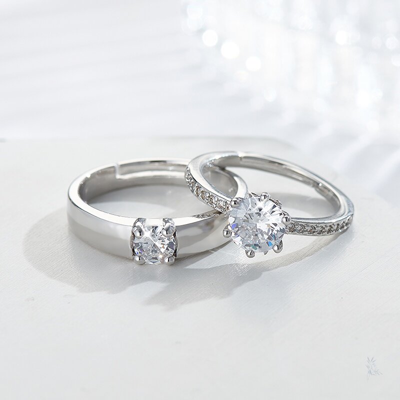 结婚仿真莫桑钻假婚礼仪式道具对戒 微莹戒指/指环