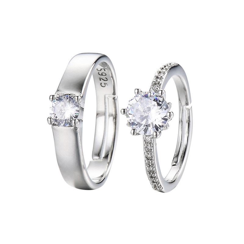 结婚仿真莫桑钻假婚礼仪式道具对戒 微莹戒指/指环