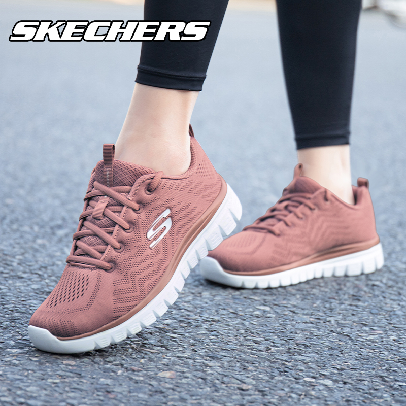 Skechers斯凯奇女鞋跑步鞋夏季新款官方旗舰店网面透气运动鞋子女-图2