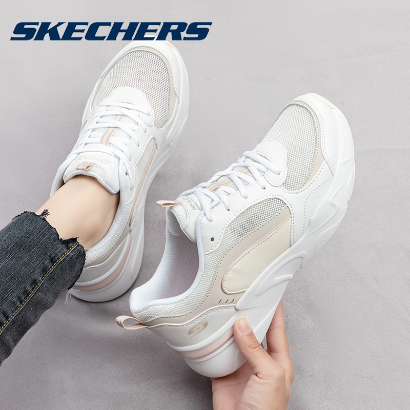 Skechers斯凯奇女鞋休闲运动鞋官方旗舰镂空网面透气厚底老爹鞋女 - 图1