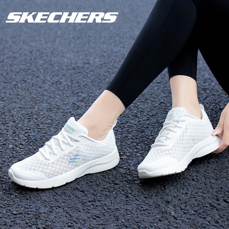 Skechers斯凯奇女鞋跑步鞋夏季新款官方旗舰店正品网面白色运动鞋-图2