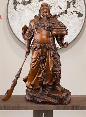 紫铜关公像纯铜武财神九龙关公神像摆件店铺招客厅公司办公室大号