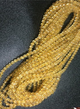 节日礼物批发天然金发晶手串黄色水晶手链发丝多黑点少晶体通透