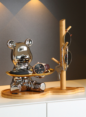 暴力熊陶瓷摆件简约现代玄关客厅