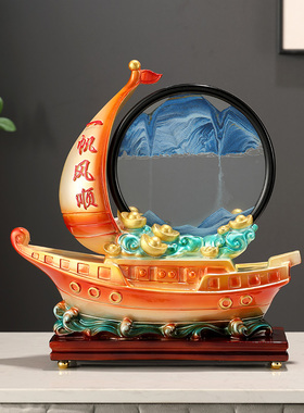 一帆风顺玄关客厅创意流沙画