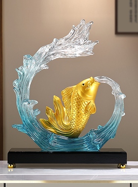 新中式玄关客厅锦鲤招财葫芦摆件