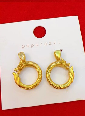 点钻神龙平安扣吊坠越南沙金十二生肖龙年本命年挂坠送男女友礼物