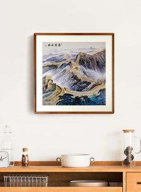 手工錾刻万里长城铜雕刻画