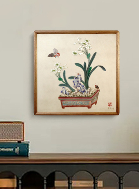 铜雕画《水仙》盆景定制装饰画