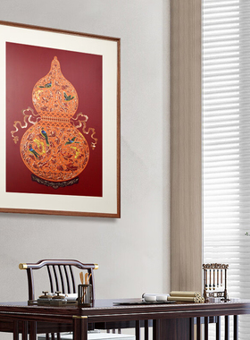 铜雕画《福禄临门》客厅装饰