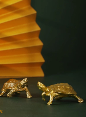 长寿龟铜手把件桌面摆件文玩礼品