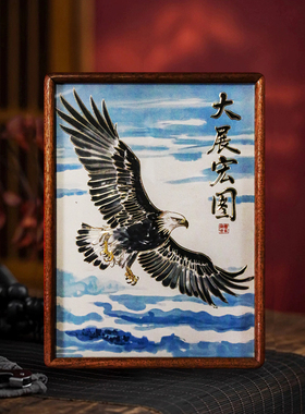 大展宏图老鹰铜雕刻画饰品