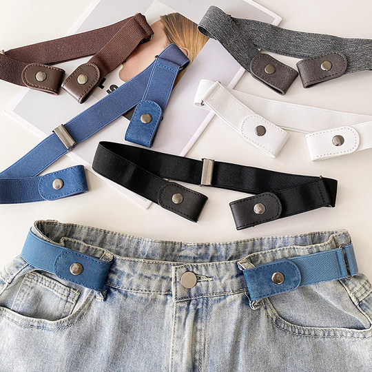 Lazy belt waist tightening artifact trouser head shrink buckle