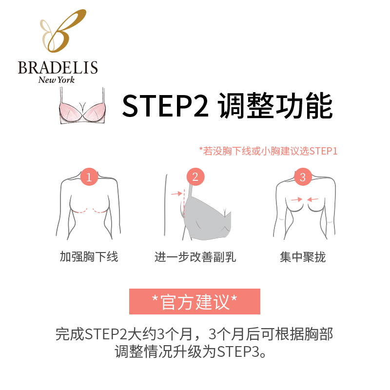 bradelis旗舰调整型内衣女2阶段钢圈文胸聚拢收副乳上托胸罩-图0