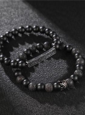 Bracelets Party men mens set punk Steel Bracelet Beaded