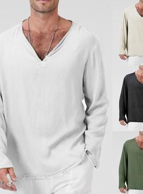 4XL Summer Men's Long Sleeve T-Shirt 男士长袖T恤