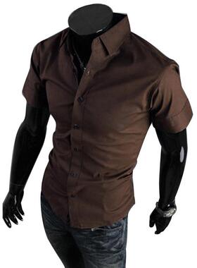 Men's Fashion Slim Fit Half Sleeve Shirt男士时尚修身半袖