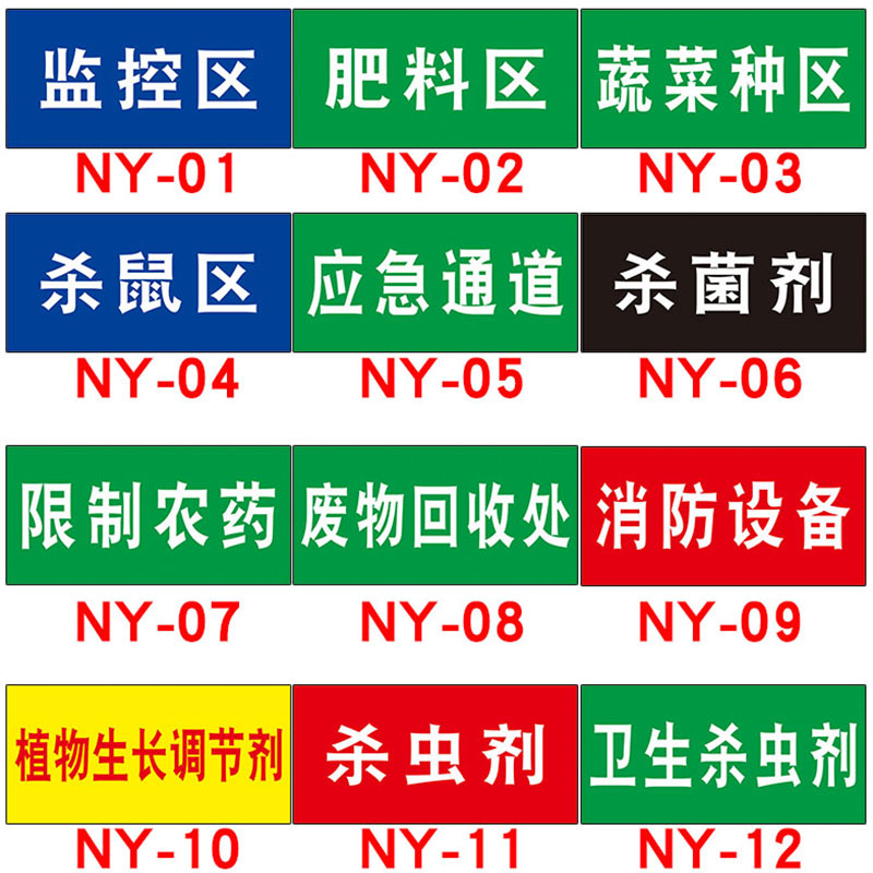 有毒标识农药分类标识牌农资安全警示提示牌杀菌剂废物回收处卫生杀虫剂除草剂标识牌PVC塑料板定制定做