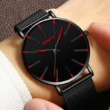 Модные трендовые мужские часы для отдыха, кварцевые часы, простой и элегантный дизайн