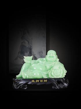 富图招财中式办公室白菜弥勒佛佛