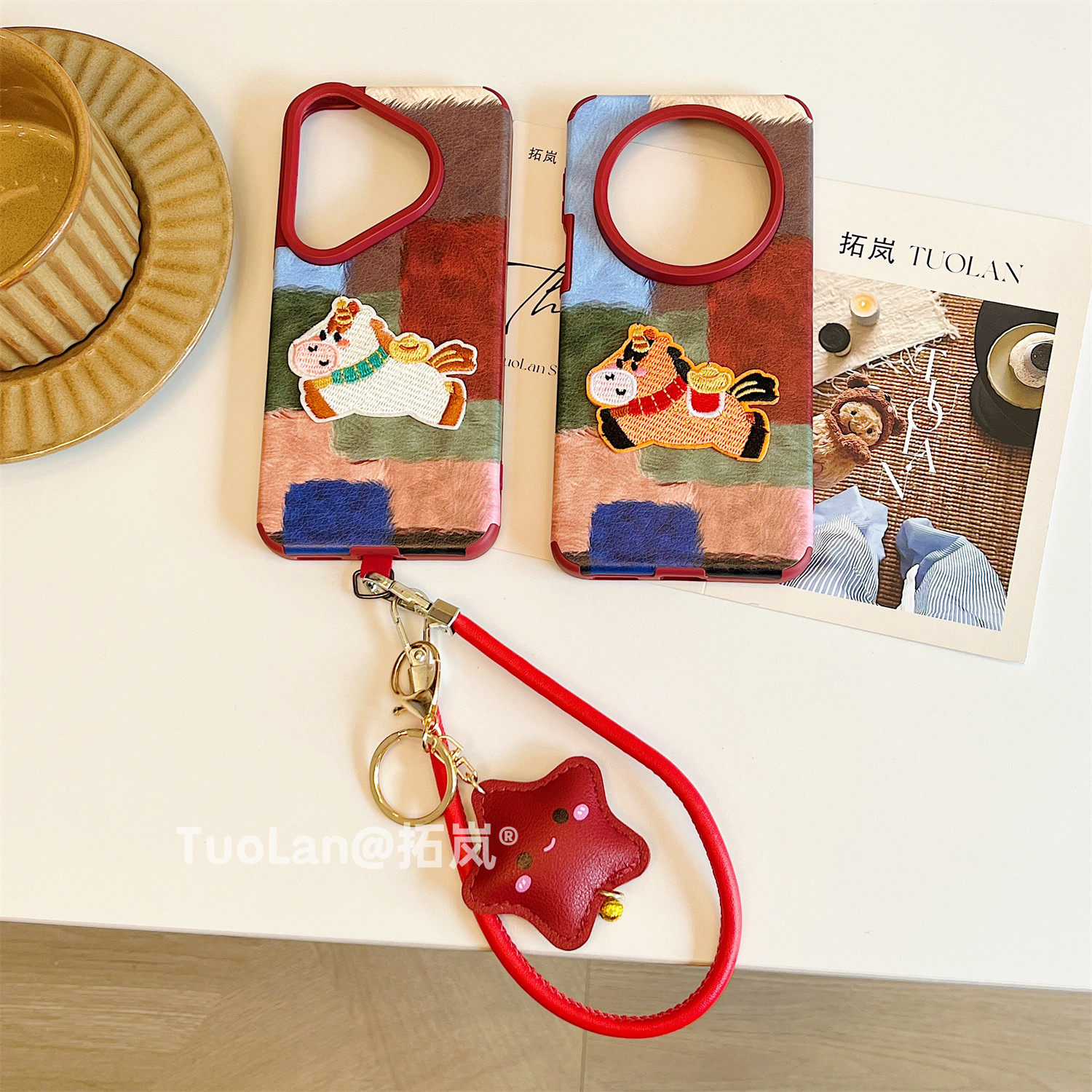 拓岚 适用华为mate70pro+新款手机壳拼色mate80promax情侣立体刺绣小马mate80/60/50/40pro挂绳pura70/80pro,淘宝优惠券,粉丝福利购,淘宝优惠卷