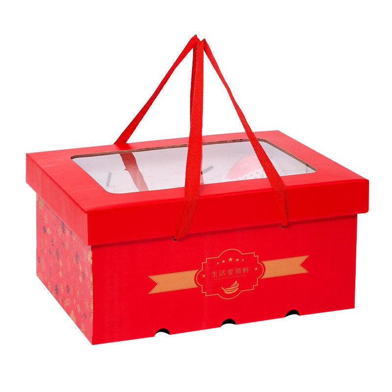 水果包装盒空盒包装盒天地盖手提透明PVC高档水果礼品盒现货 - 图3