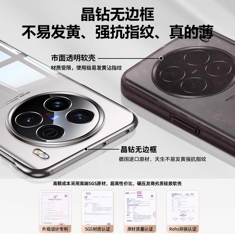 【蔡司】适用vivox100Ultra手机壳新款x100s透明超薄无边框x100spro镜头全包x100高级感防摔por保护套男女外 - 图3