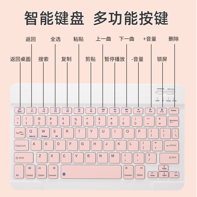 新款ipadair6蓝牙键盘9.7充电适用安卓苹果ipad pro12.9英寸平板电脑办公mini7.9手机通用无线鼠标套装便携 - 图1