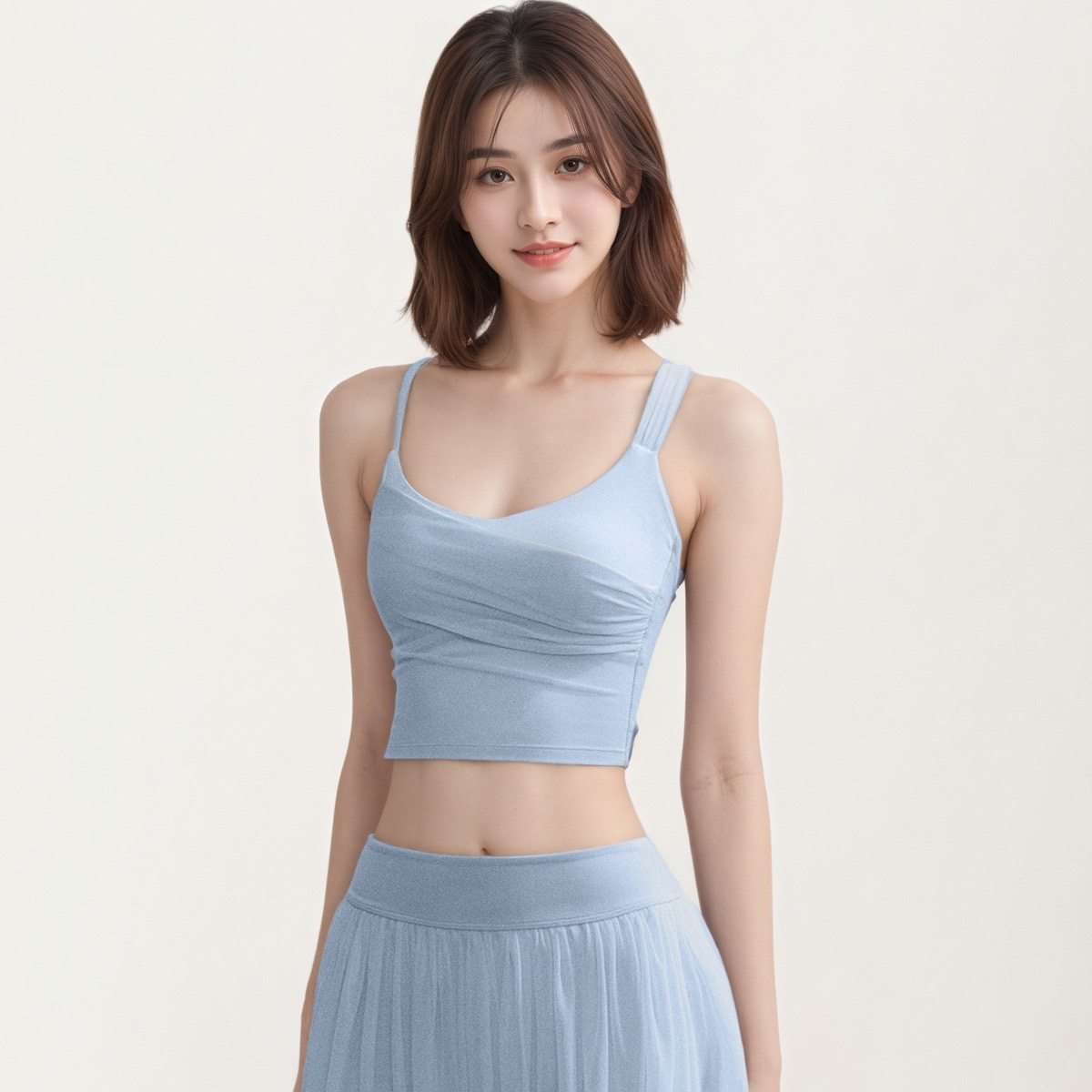 少女感网球运动套装 运动风高腰网纱百褶裙女一体杯中度运动背心,淘宝优惠券,粉丝福利购,淘宝优惠卷