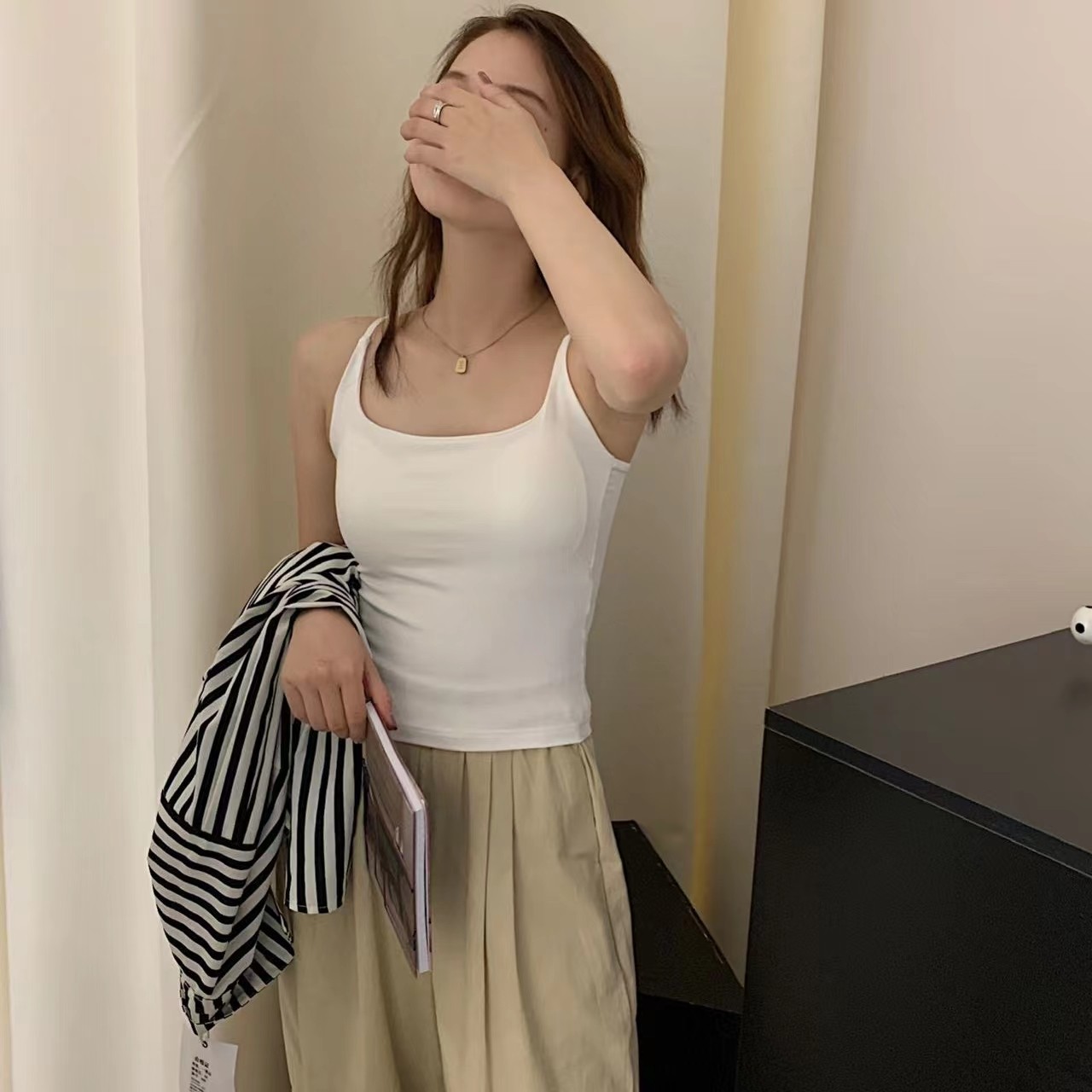 暖小艾702升级款莫代尔一体杯吊带背心女士文胸打底无痕美背内衣,淘宝优惠券,粉丝福利购,淘宝优惠卷