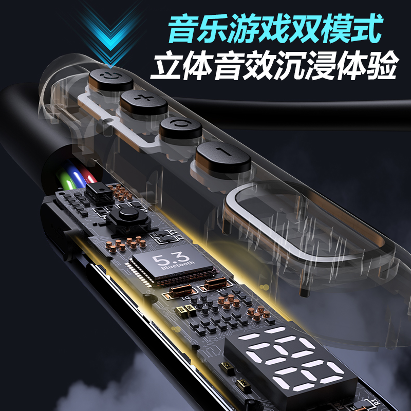 25年新款蓝牙耳机无线跑步运动颈挂脖式超长续航高端音质降噪通用