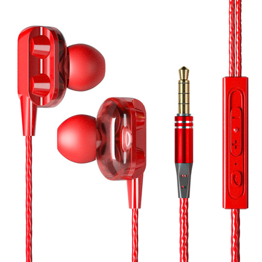 AIMEIER SG四核双动圈重低音耳机有线扁头typec圆孔入耳式高音质