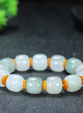 新疆金丝玉天山翠手串