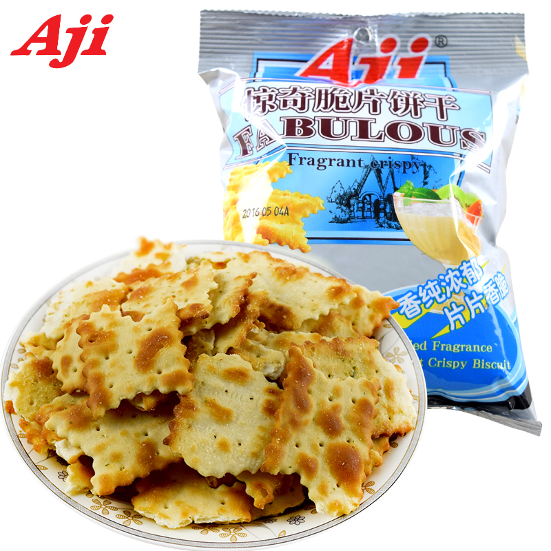 Aji惊奇脆片饼干小包咸味不规则蔬菜起士网红零食小吃休闲食品55g