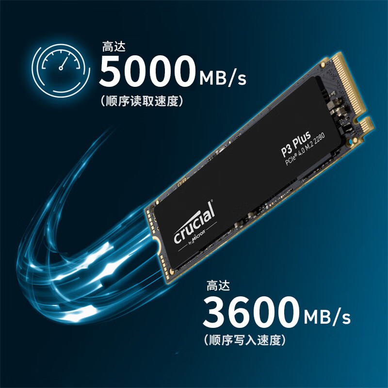 英睿达P3plus固态硬盘1t笔记本m.2高速SSD台式pcie4.0固态2T T500 - 图0