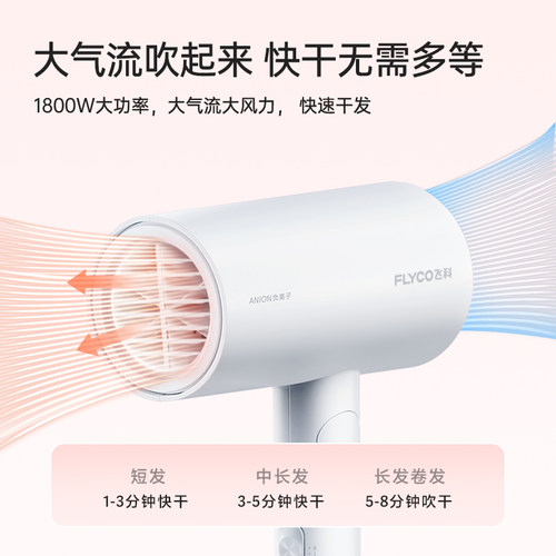 【七夕礼赠】飞科家用大风力负离子护发折叠便携速干风筒旅行宿舍 - 图3