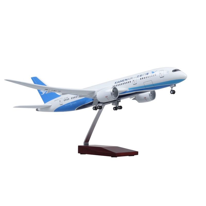 波音787厦门航空厦航带轮子带灯仿真拼装民航客机飞机模型礼物-图1