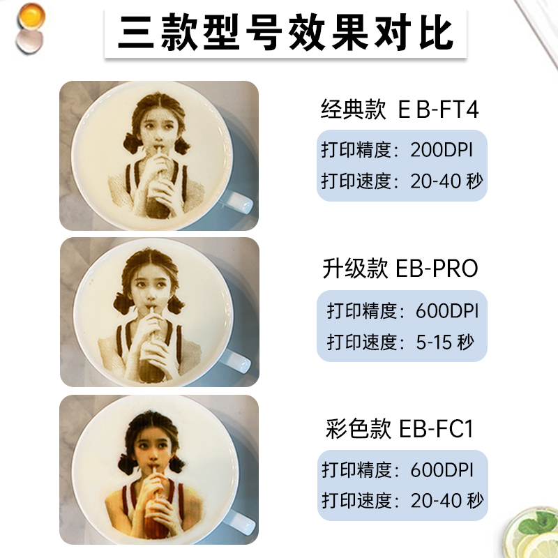 EVEBOT亿瓦3D咖啡拉花食品打印机 酸奶口布团扇定制图案彩色照片新派美食打印机 酒店餐饮商用接待设备 - 图2