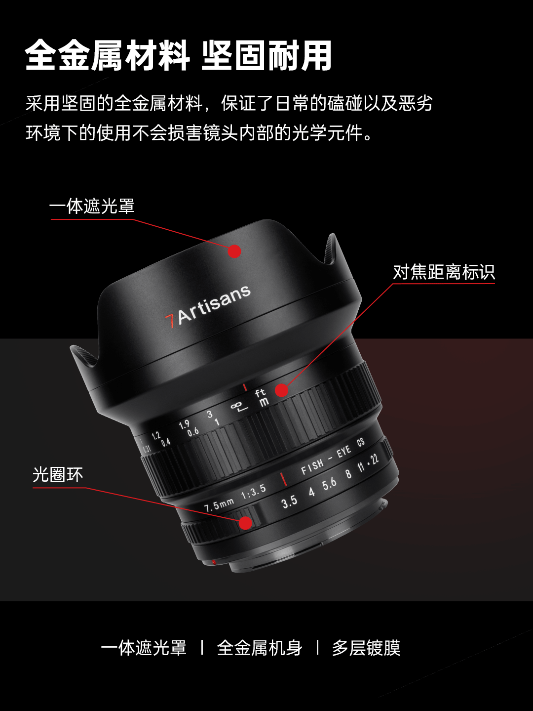 七工匠7.5mm f3.5 2.8广角鱼眼镜头适用于EF佳能600D尼康D90单反 - 图3