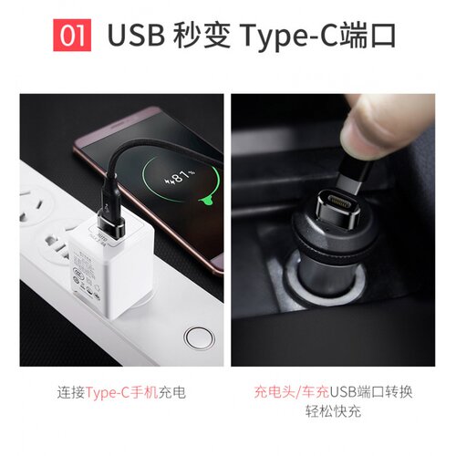 鑫融慧适用苹果12pro iPhone14 max13 手机充电线转接头充电宝PD快充数据线转换器TypeC接口转USB C车载连接 - 图3