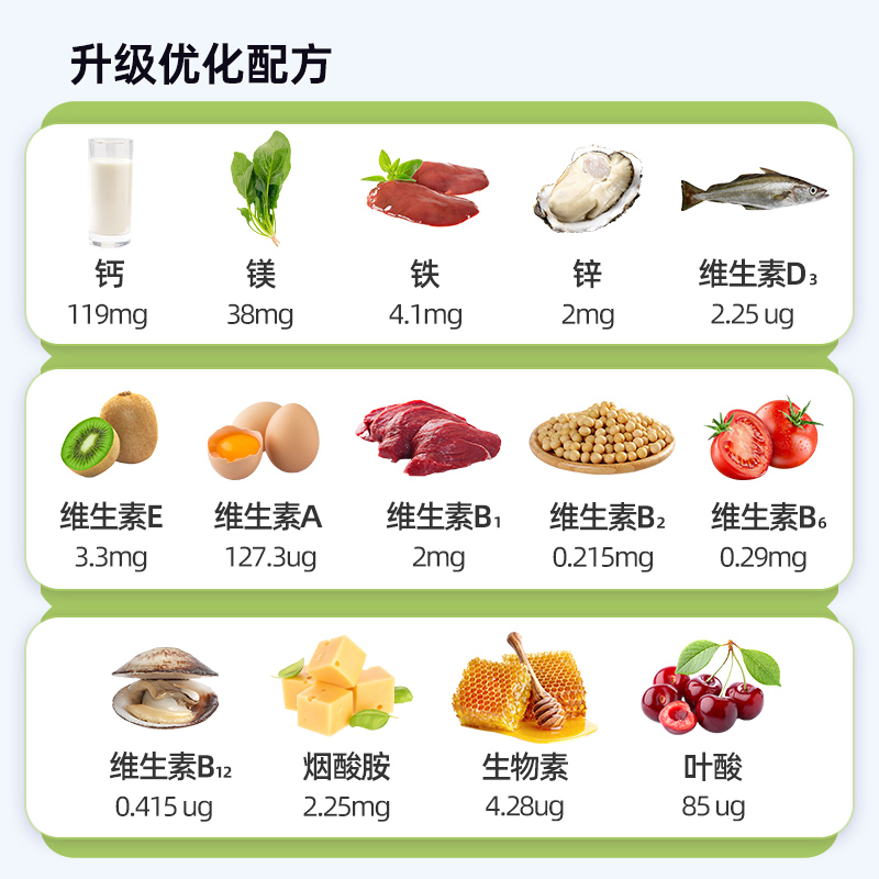 富莱欣多种维生素矿物质片 成人多维复合维生素片钙铁B2vc - 图0