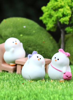 可爱卡通胖嘟嘟小白鹅模型小摆件