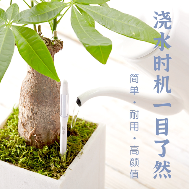 Flower watering artifact moisture meter